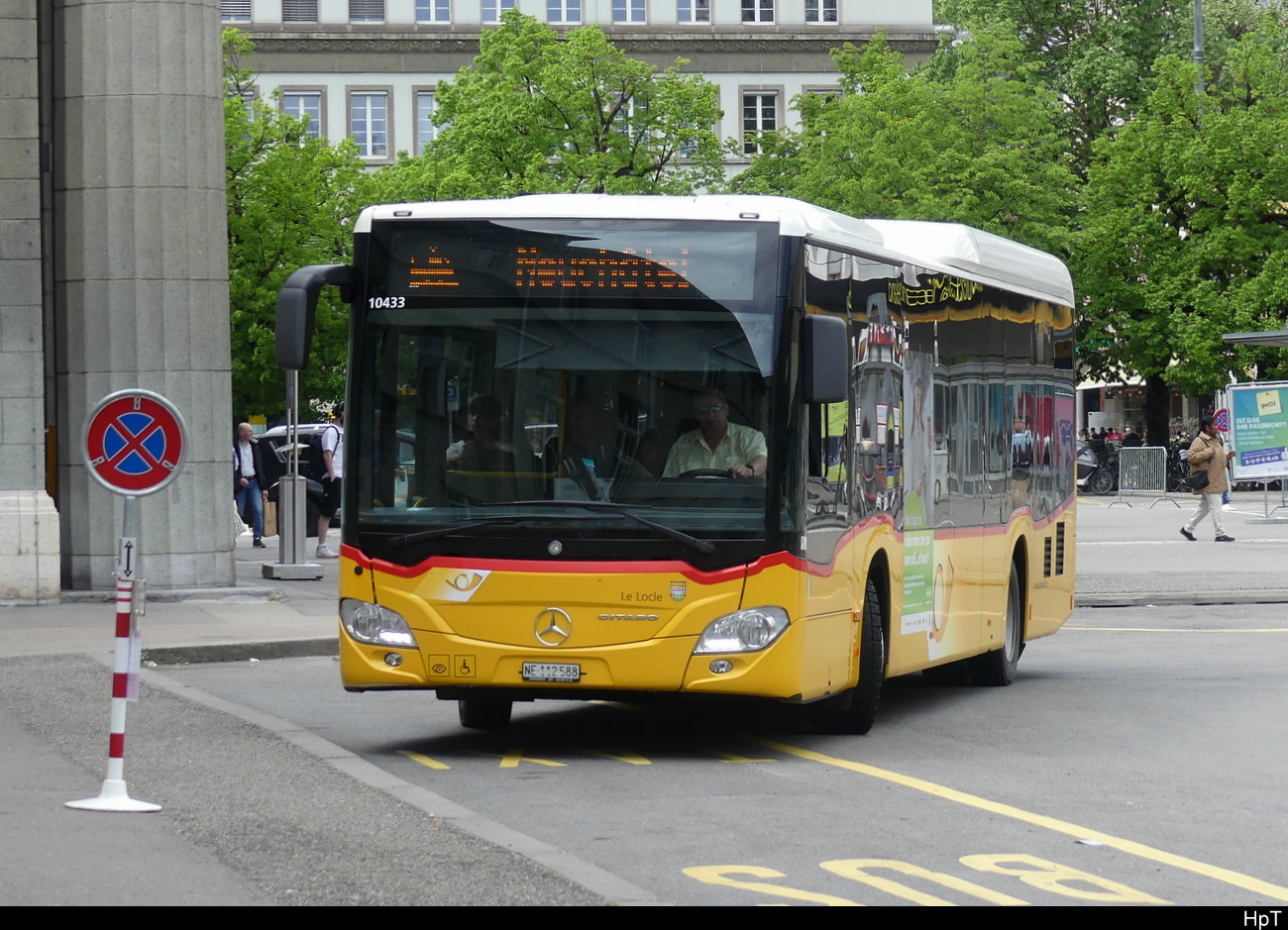 Postauto - Mercedes Citaro  NE  112588 unterwegs für die SBB im Bahnersatz zwischen Biel - Neuchâtel am 07.05.2023