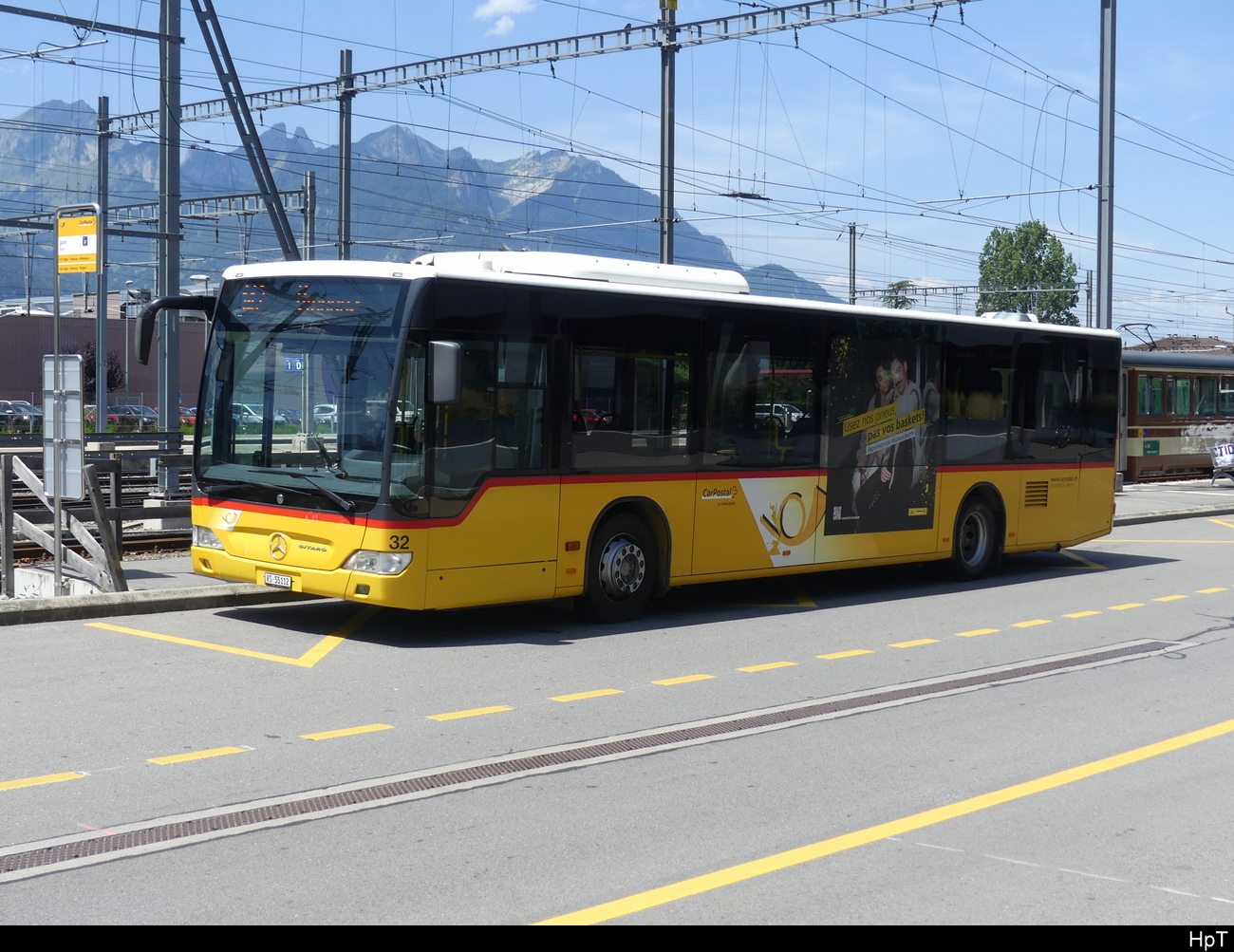 Postauto - Mercedes Citaro  VS  55112 in Aigle am 09.07.2023