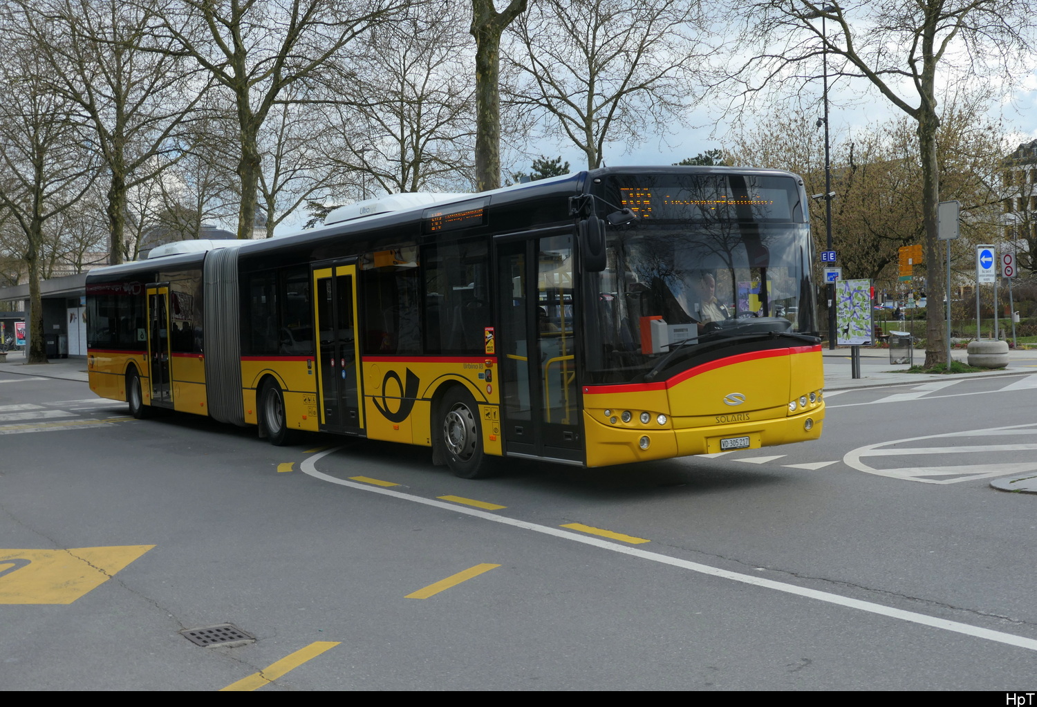 Postauto - Solaris Urbino  VD 305217 unterwegs als Bahnersatz zwischen Yverdon und Lausanne Hier in Yverdon am 29.03.2026