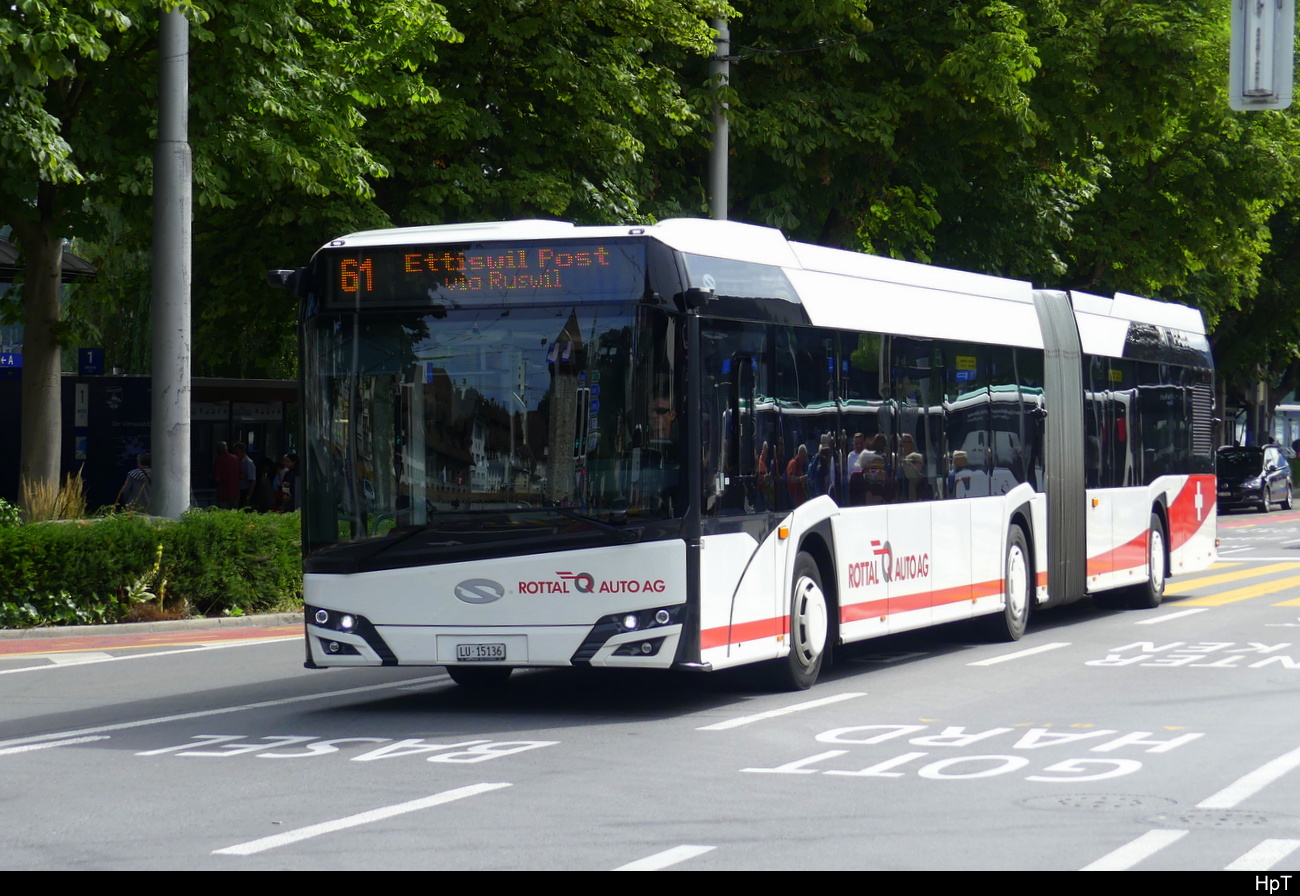 Rottal Auto AG - Solaris Urbino Nr.53 unterwegs in der Stadt Luzern am 27.07.2023