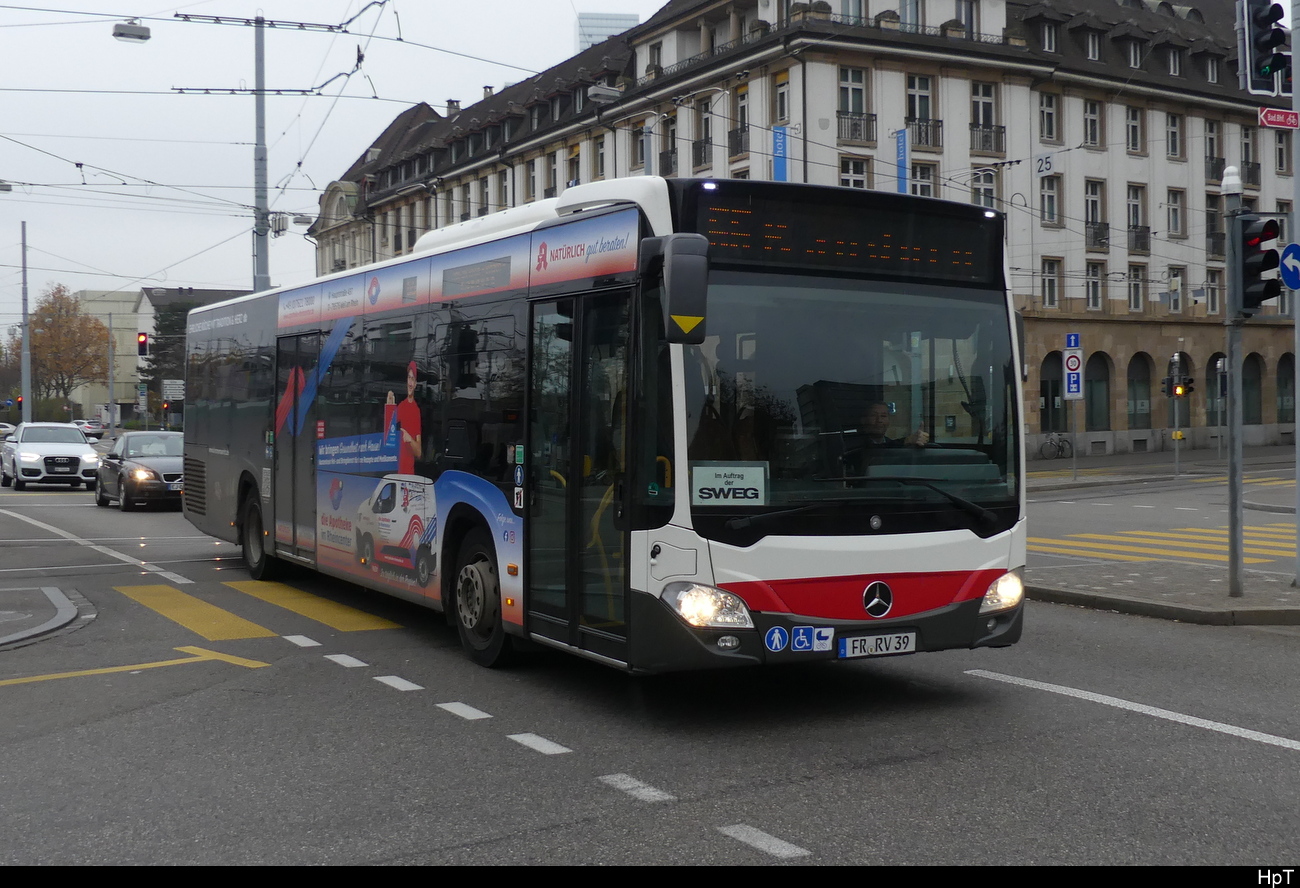RVL - Mercedes Citaro  FR.RV 39 unterwegs in Basel am 04.12.2022