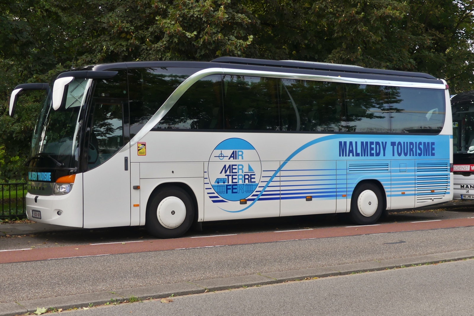 Setra S 411 HD, von Malmedy Tourisme, war auch in Maastricht abgelichtet worden. 06.10.2023  