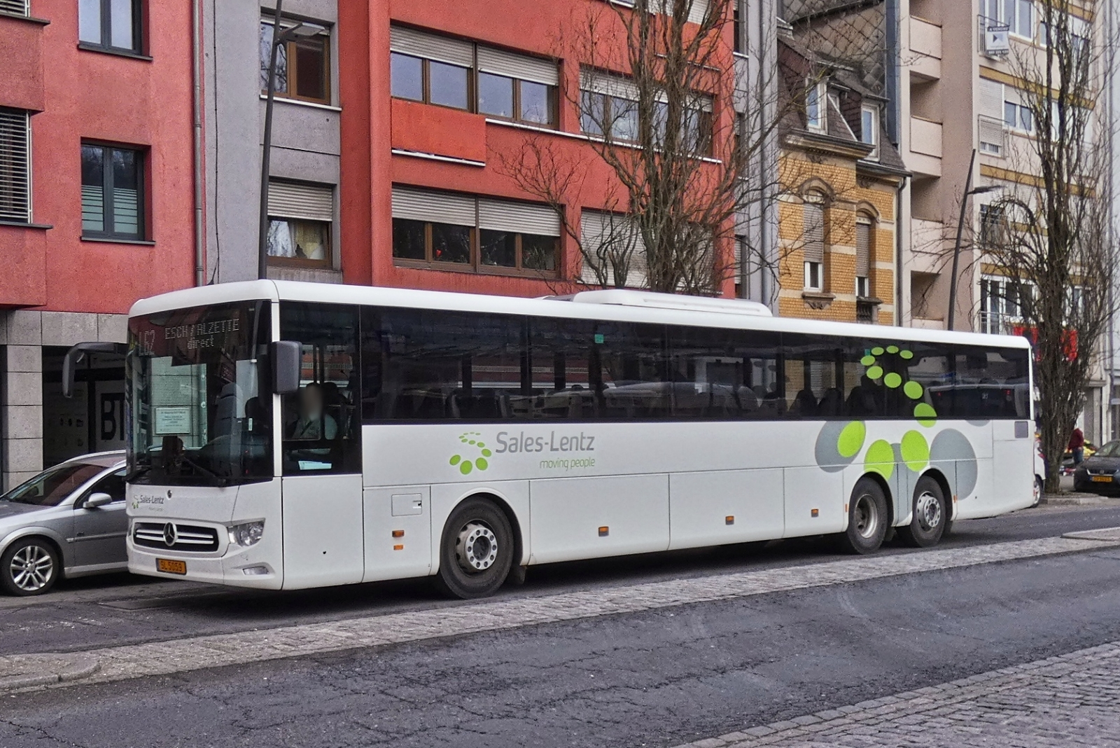 SL 5059,Mercedes Benz Intouro, von Sales Lentz, als SEV auf der Linie L62 Luxemburg - Esch Alzette Direkt unterwegs, aufgenommen am Bahnhof in Esch Alzette. 02.2026