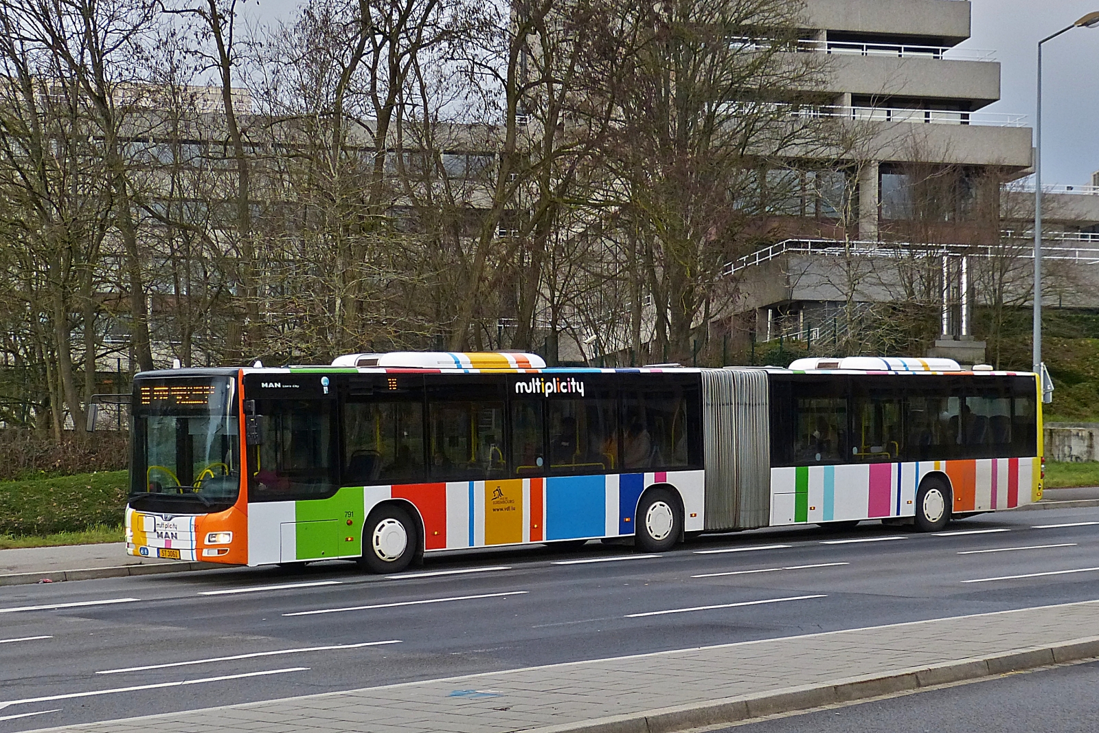 ST 3061, MAN Lions’s City, des VDL, bedient seine Linie in der Stadt Luxemburg. 01.2023