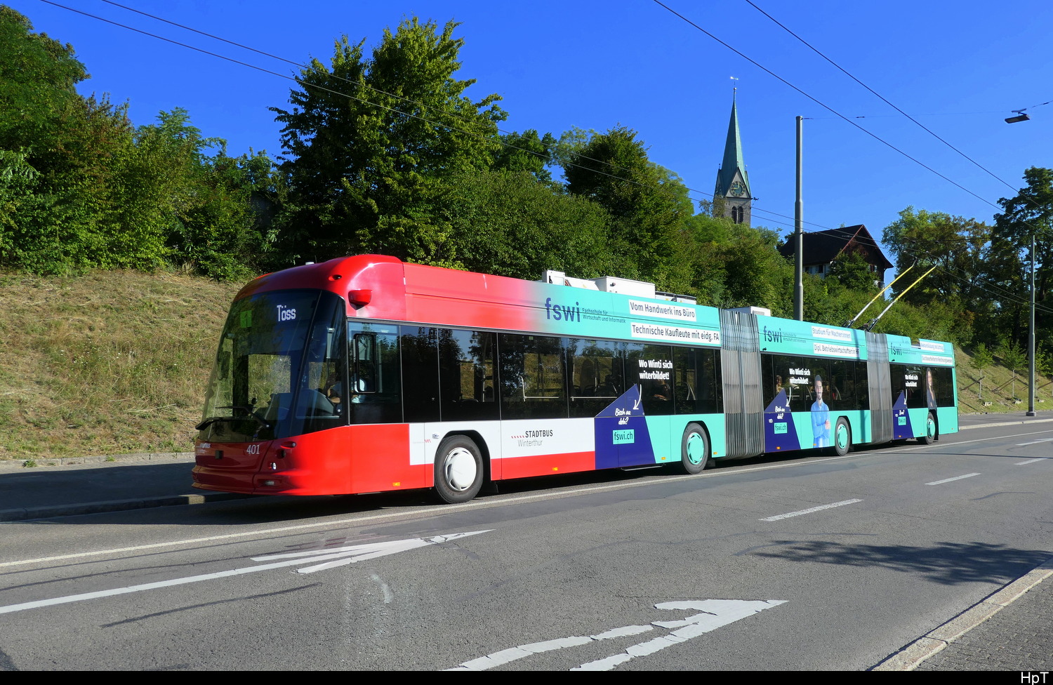 Stadtbus Winterthur - Hess Trolleybus  Nr.401 unterwegs in Winterthur am 28.07.2026
