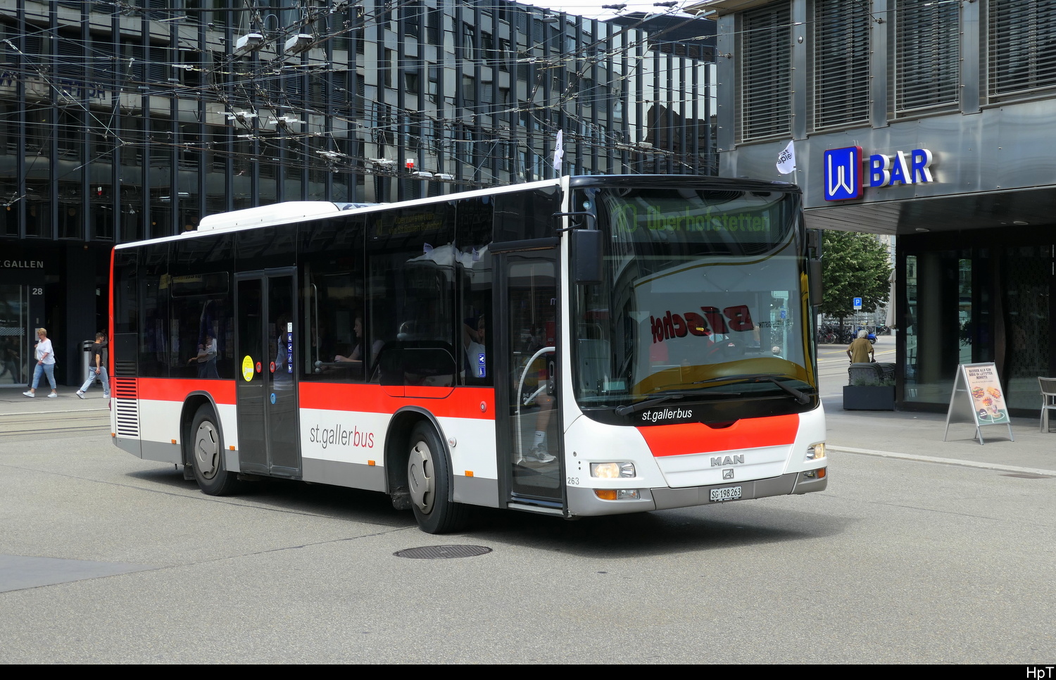 st.gallerbus - MAN Lion`s City  Nr.263 mit Anh�nger unterwegs auf der Linie 10 in der Stadt St. Gallen am 03.07.20206