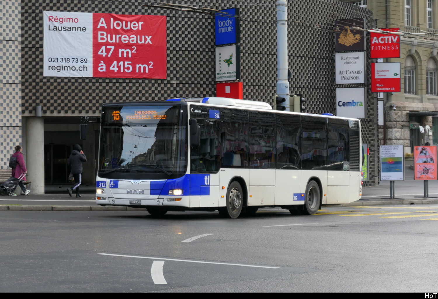 tl - MAN Lion`s City Nr.312  VD 536967 unterwegs auf der Linie 16 in Lausanne am 24.01.2026