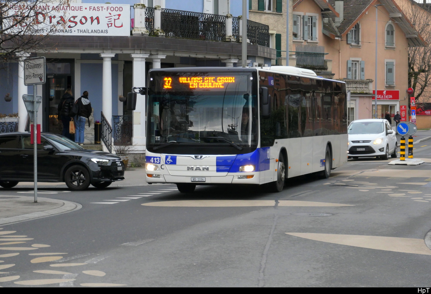 tl - MAN Lion`s City Nr.413  VD 1334 unterwegs auf der Linie 32 in Renens am 24.01.2026