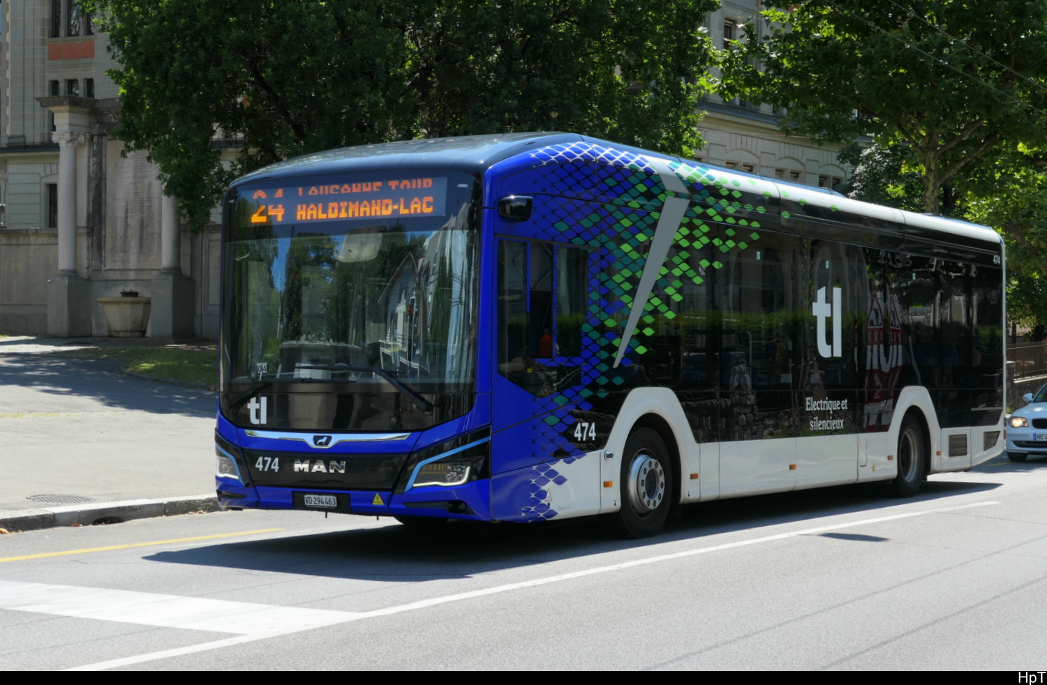 tl - MAN Lion`s City e  Nr.474 unterwegs auf der Linie 24 in Lausanne am 18.07.2026