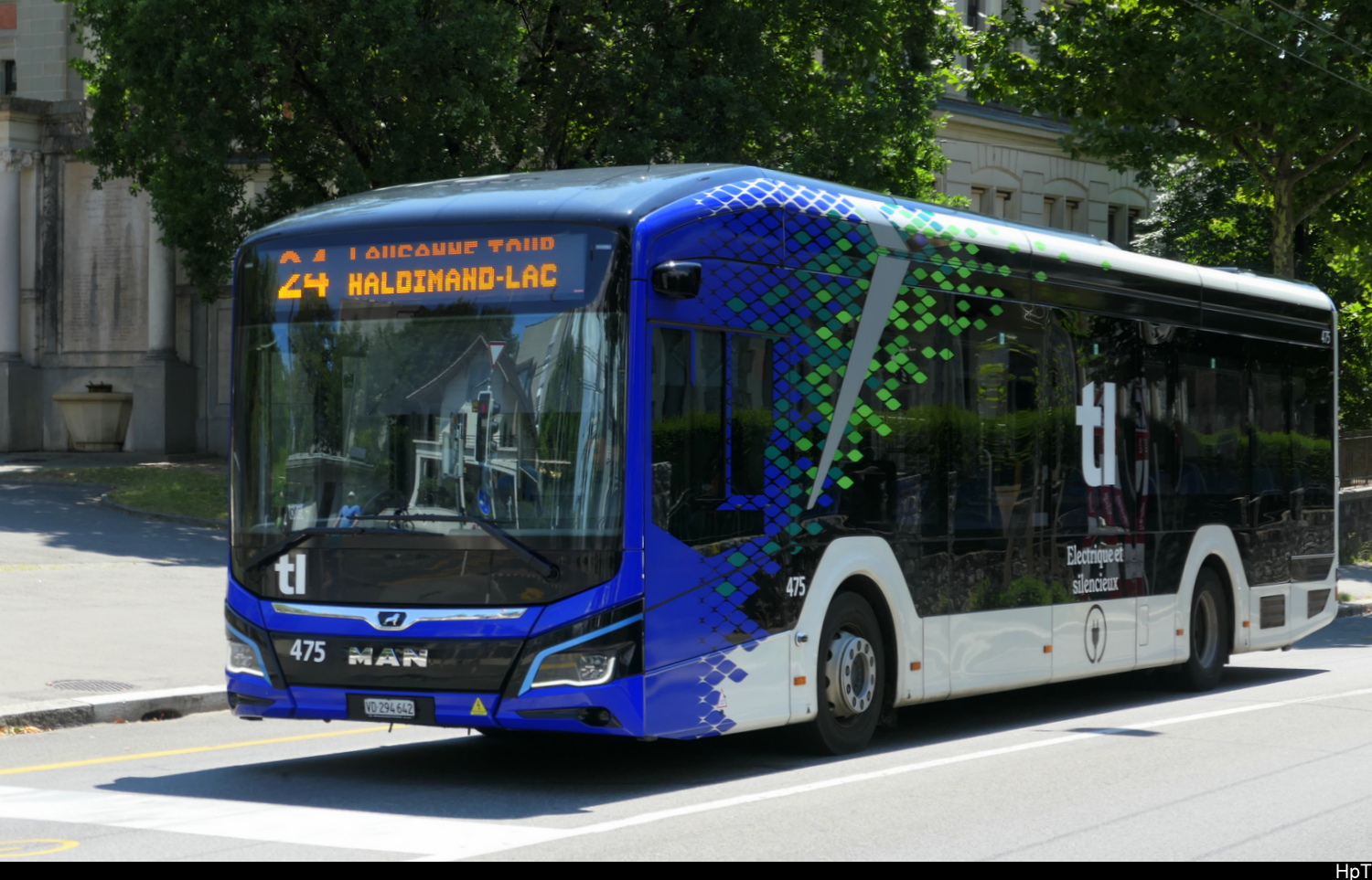tl - MAN Lion`s City e  Nr.475 unterwegs auf der Linie 24 in Lausanne am 18.07.2026