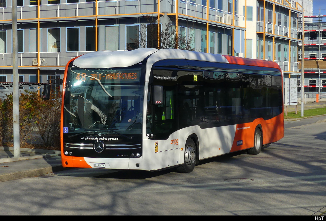tpc - Mercedes e Citaro Nr.941 unterwegs auf der Linie 48 in Genf am 16.12.2023