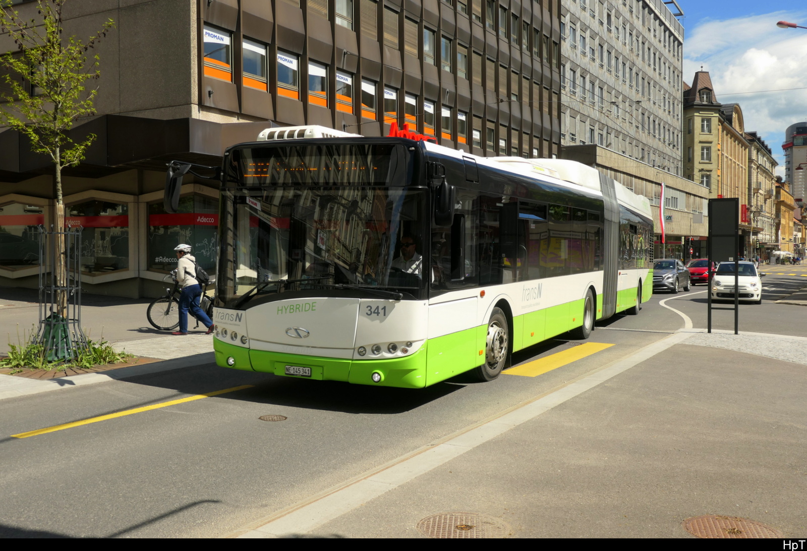 TransN - Solaris Urbino Hybrid Nr.341 unterwegs in La Chaux de Fonds am 09.05.2026