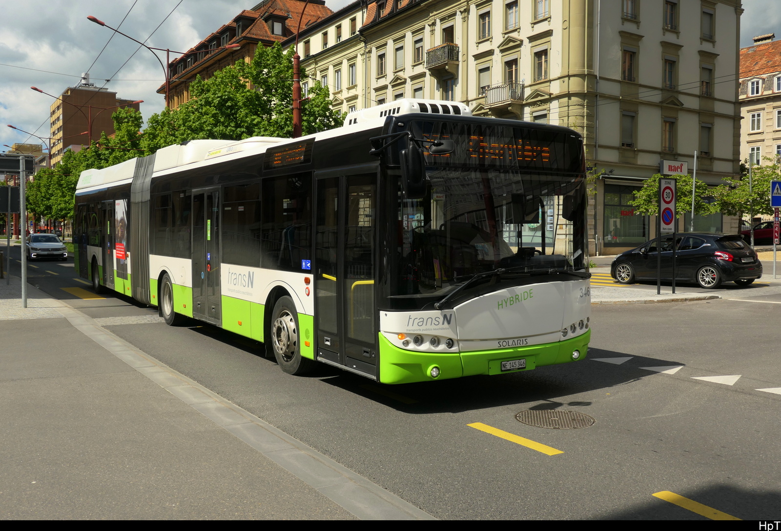 TransN - Solaris Urbino Hybrid Nr.346 unterwegs in La Chaux de Fonds am 09.05.2026