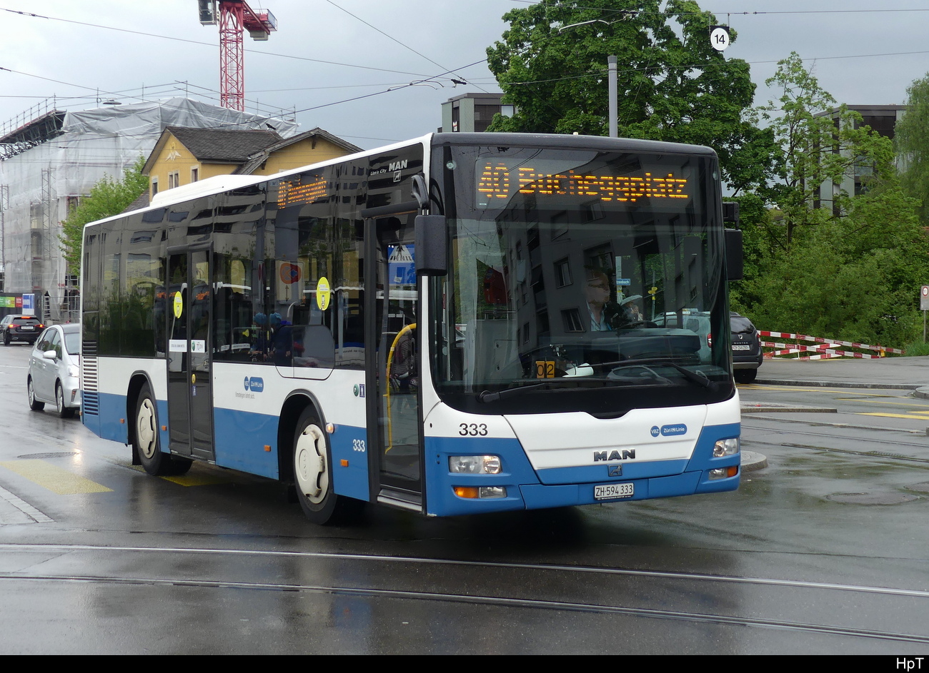 VBZ - MAN Lion`s City  Nr.333 unterwegs auf der Linie 40 in Zürich Seebach am 13.05.2023