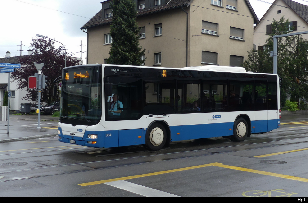 VBZ - MAN Lion`s City  Nr.334 unterwegs auf der Linie 40 in Zürich Seebach am 13.05.2023