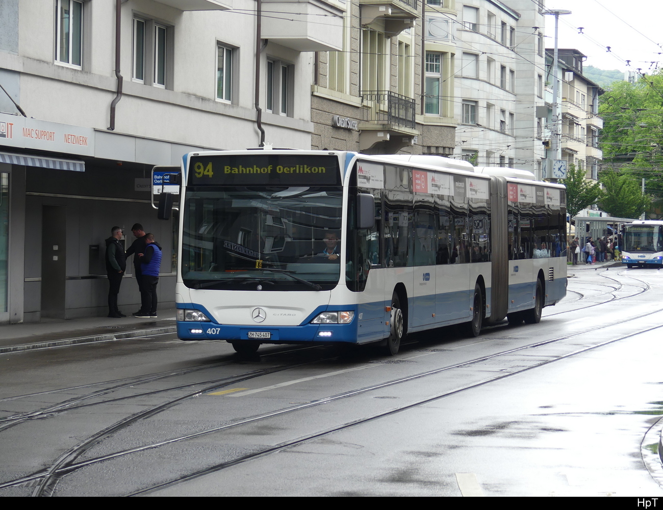 VBZ - Mercedes Citaro Nr.407 unterwegs auf der Linie 94 in Zürich Oerlikon am 13.05.2023