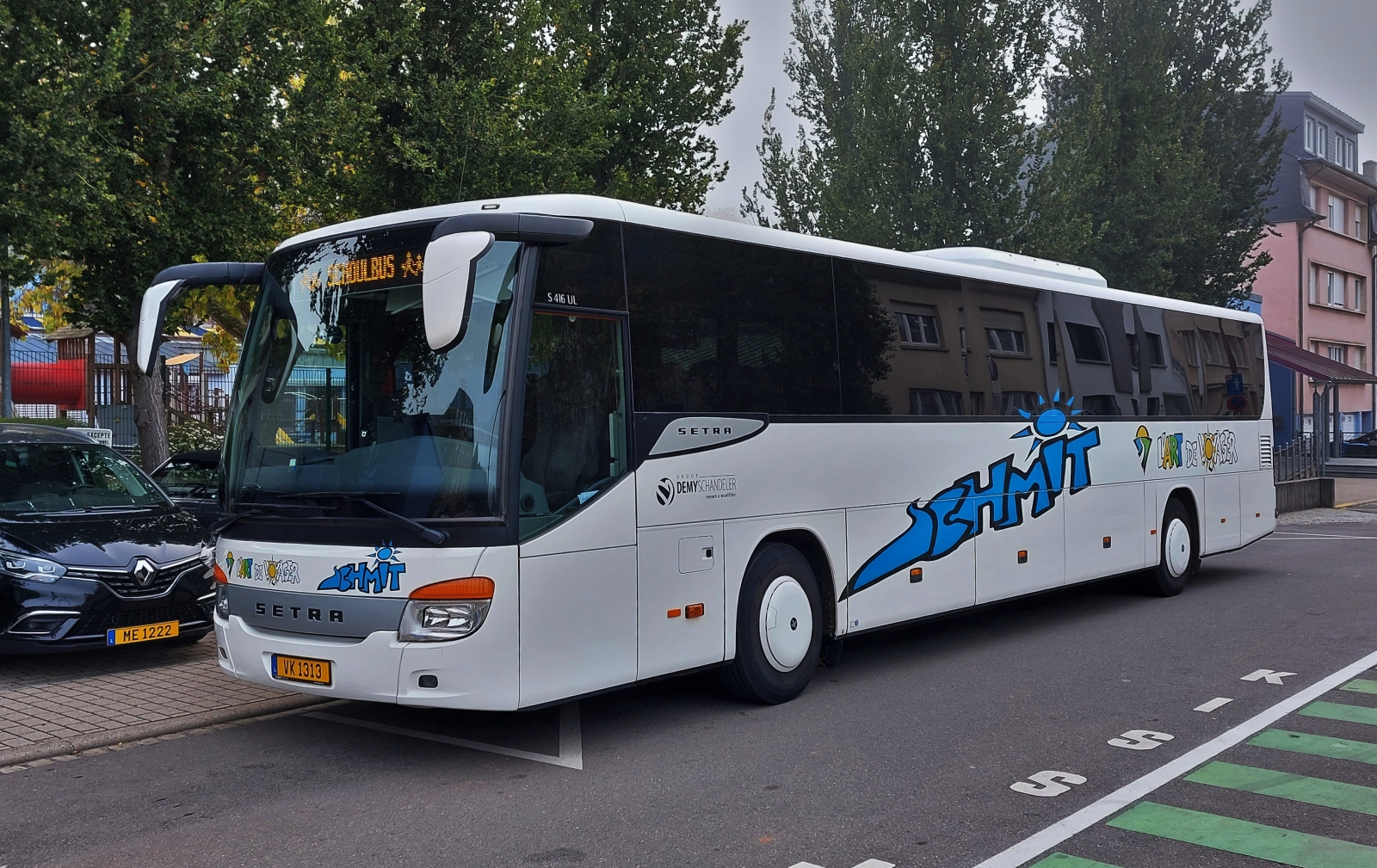 VK 1313, Setra S 416 UL, von Voyages Schmit, als Schulbus in Ettelbrück unterwegs. Früher war dieser Bus laut Kennzeichen für die Firma Koob unterwegs. 10.2023