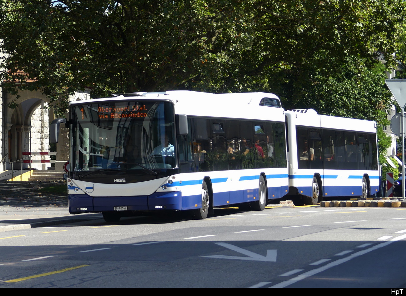 Zugerland - Hess Bus Nr.169  ZG 88169 unterwegs auf der Linie 1 in Zug am 15.07.2023