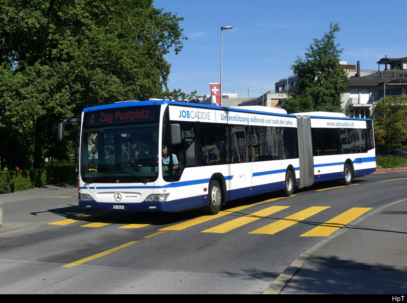 Zugerland - Mercedes Citaro  Nr.29  ZG 88029  unterwegs auf der Linie 4 in Zug am 15.07.2023
