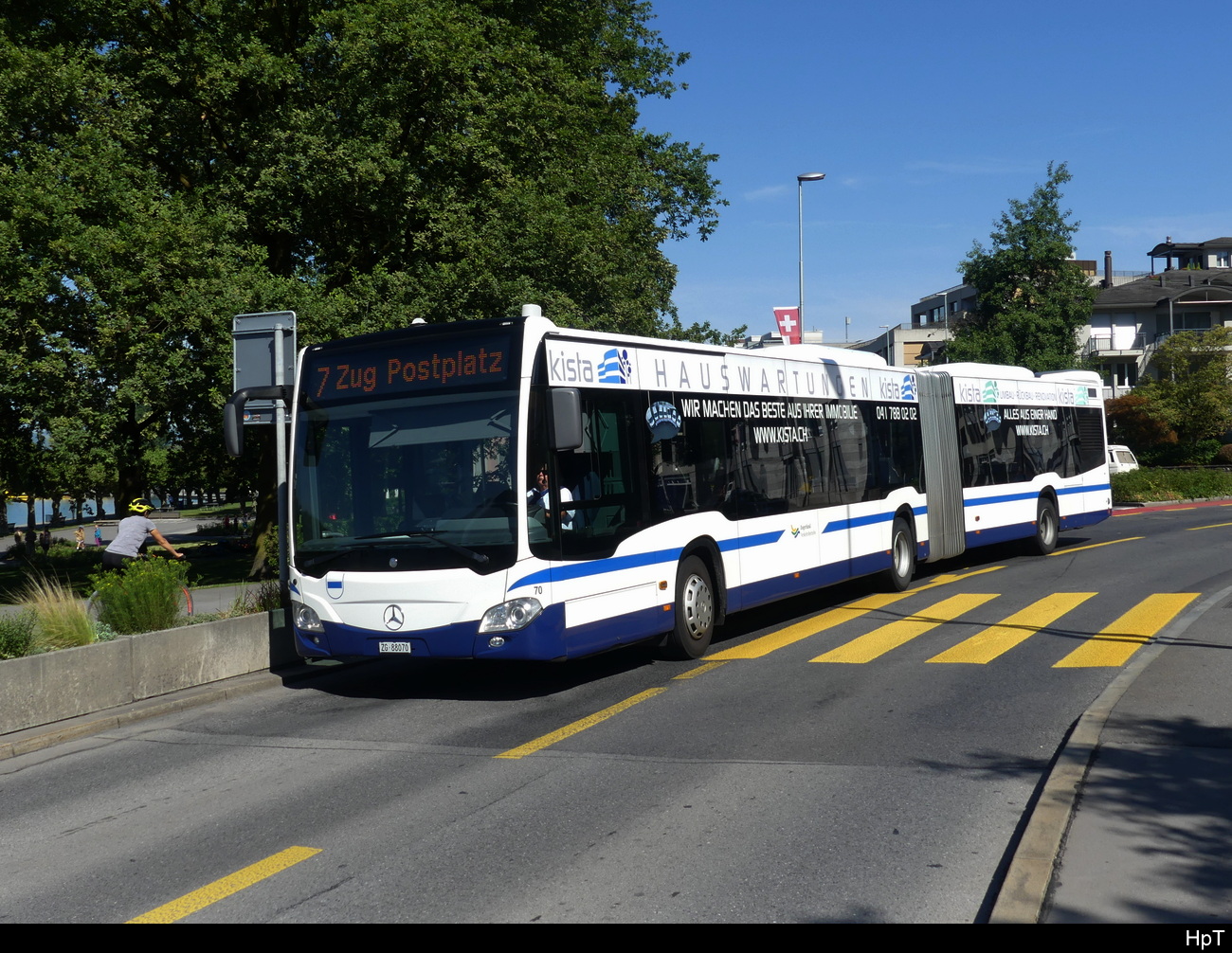 Zugerland - Mercedes Citaro Nr.70  ZG 88070 unterwegs auf der Linie 7 in Zug am 15.07.2023