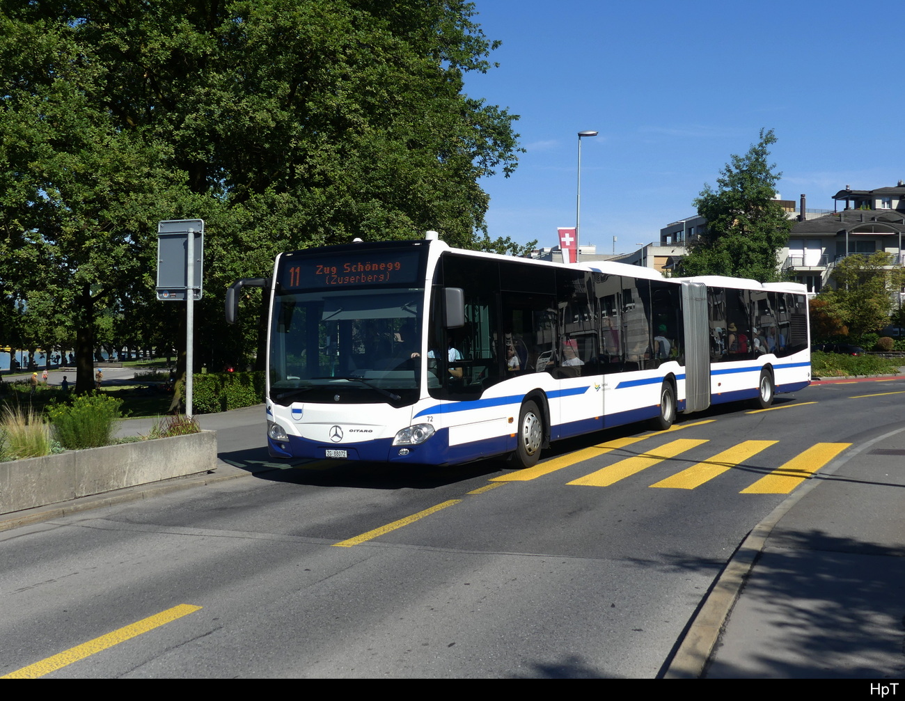 Zugerland - Mercedes Citaro Nr.72  ZG 88072 unterwegs auf der Linie 11 in Zug am 15.07.2023
