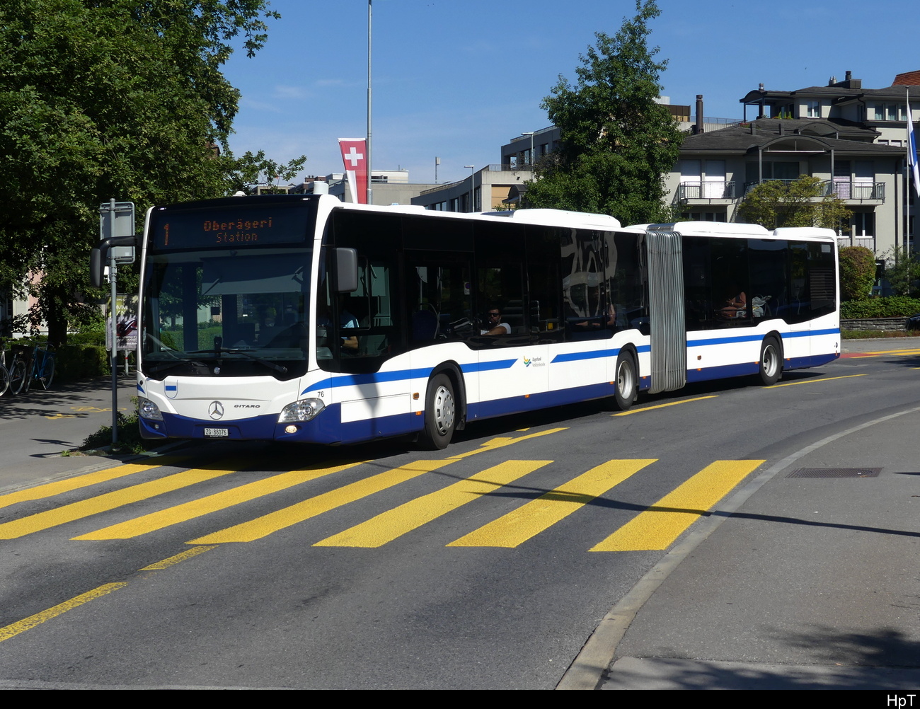Zugerland - Mercedes Citaro Nr.76  ZG 88076 unterwegs auf der Linie 1 in Zug am 15.07.2023