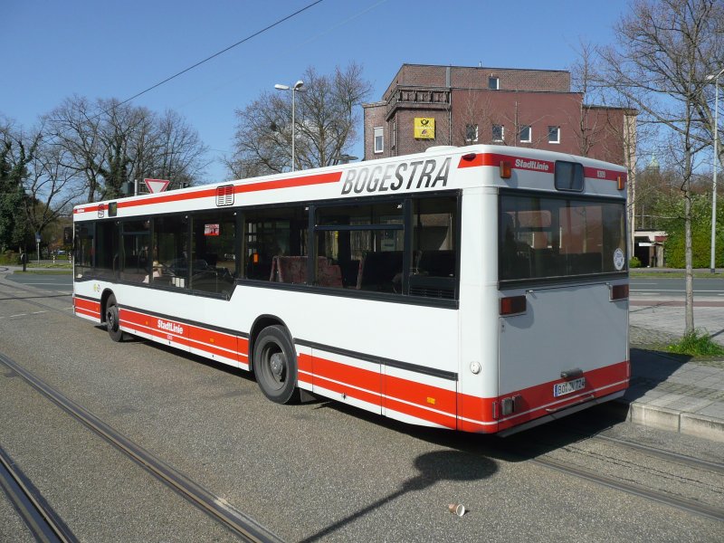 12.04.08,MAN der BOGESTRA,Wagen 9309,Baujahr 93,Wanne Eickel Hbf.