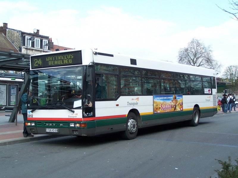 20 Setra S 300 NC fahren in Lille. Hier Wagen 3012 am 30/03/09.