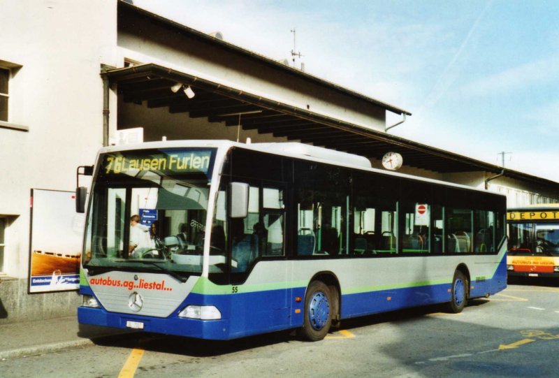 AAGL Liestal Nr. 55/BL 7007 Mercedes Citaro (ex TPL Lugano) am 8. Juni 2009 Liestal, Bahnhof