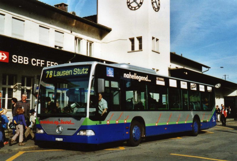 AAGL Liestal Nr. 58/BL 7318 Mercedes Citaro (ex TPL Lugano) am 8. Juni 2009 Liestal, Bahnhof