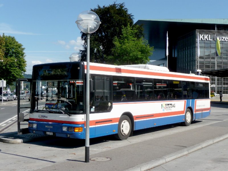 AAGR - MAN Bus Nr.51 LU 15725 unterwegs in Luzern am 08.09.2008