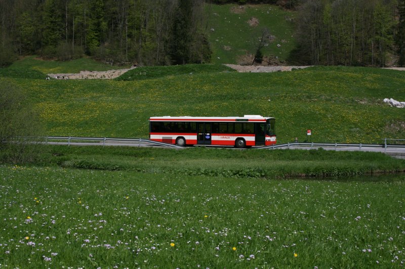 AAGS, Ibach, Nr. 14 (SZ9'714, Volvo/Hess B10BLE, 2001) am 2.5.2008 unterwegs im Muotathal. 