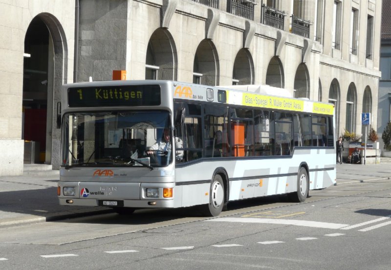 AAR  - MAN Bus Nr.147 AG  15247 bei der Haltestelle vor der Hauptpost in Aarau am 24.02.2008