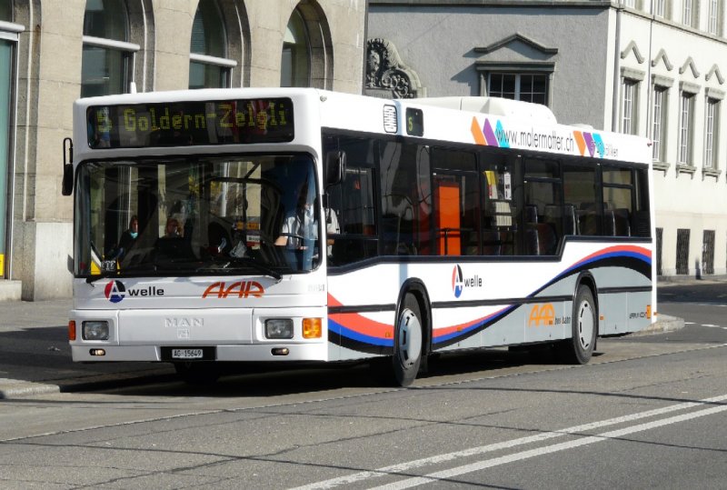 AAR  - MAN Bus Nr.149 AG  15649 bei der Haltestelle vor der Hauptpost in Aarau am 24.02.2008