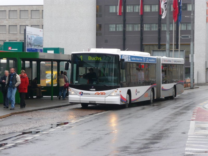 AAR - Scania-Hess Bus Nr.171 AG 374171 unterwegs auf der Linie 1 in Aarau am 07.02.2009