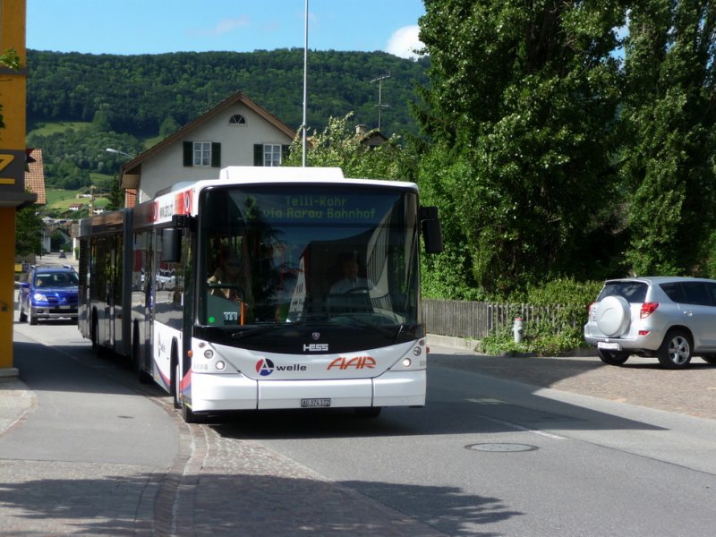 AAR - Scania-Hess Nr.172 AG 374172 unterwegs auf der Linie 2 in Erlinsbach am 07.06.2009