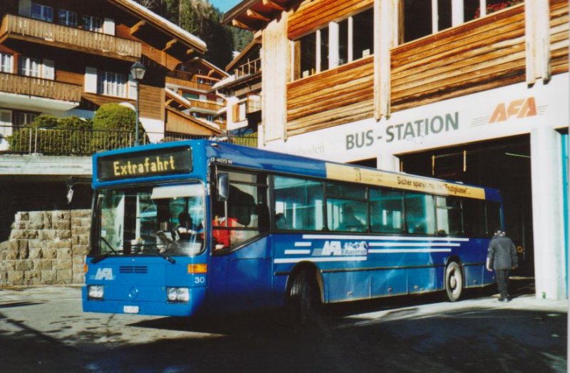 AFA Adelboden Nr. 30/BE 26'703 Mercedes O 405N (ex Nr. 3) am 11. Januar 2009 Adelboden, Autobahnhof