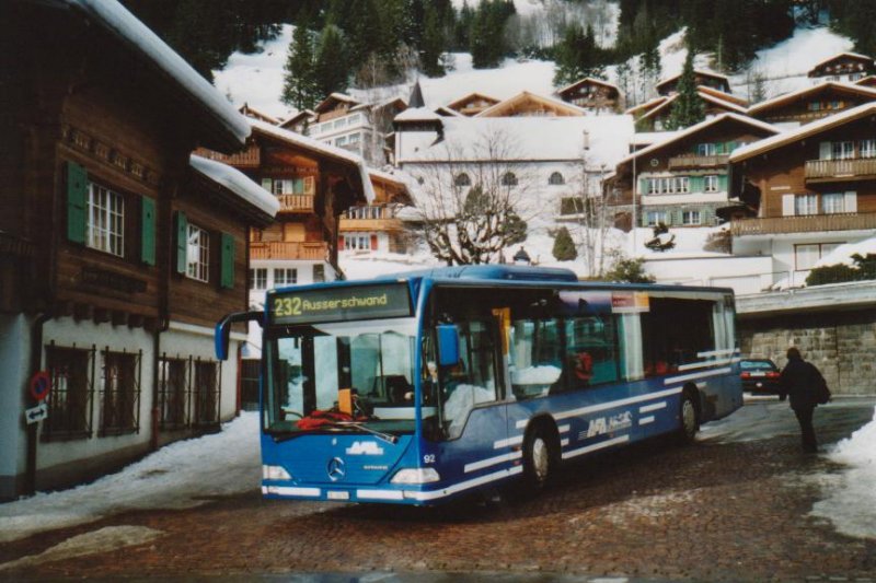 AFA Adelboden Nr. 92/BE 26704 Mercedes Citaro (ex Nr. 4) am 14. Dezember 2008 Adelboden, Autobahnhof