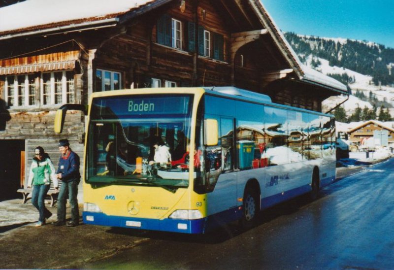 AFA Adelboden Nr. 93/BE 26'705 Mercedes Citaro (ex Nr. 5) am 11. Januar 2009 Adelboden, Kreuzgasse