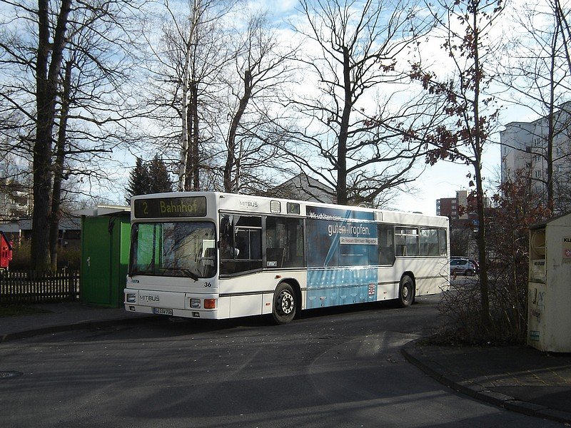 Am ersten Tag mit dem Steuerverschwendenem Traffic-Board für Hessen wurde Bus 36 der Mit.Bus an der Endhaltestelle Eichendorffring geknipst!