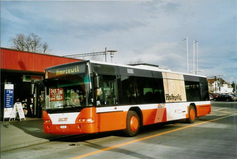 AOT Amriswil Nr. 7/TG 691 Neoplan 2003; am 4.2.2008 am Bahnhof Amriswil.
