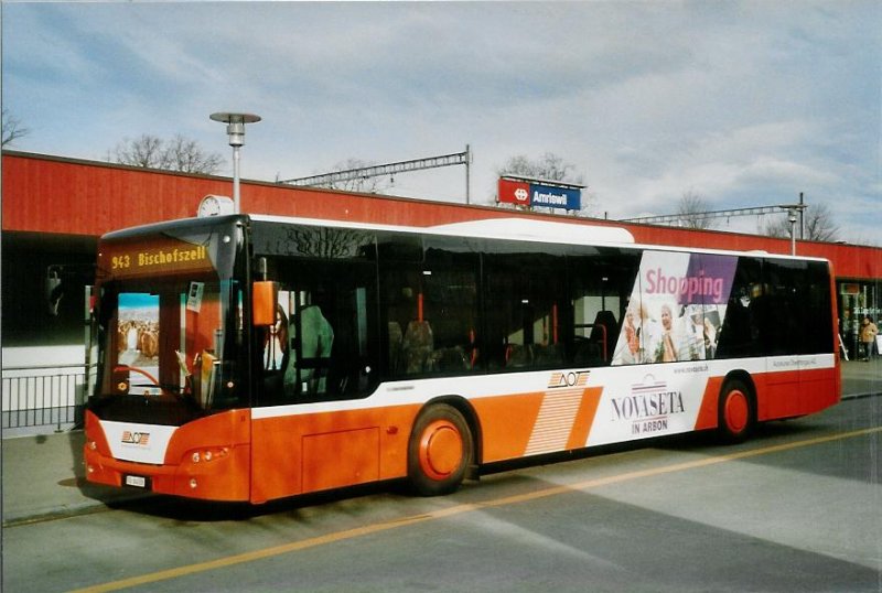 AOT Amriswil Nr. 8/TG 64'058 Neoplan 2006; am 4.2.2008 am Bahnhof Amriswil.