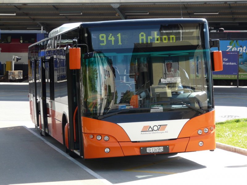 AOT - Neoplan Bus Nr.3  TG 116583 unterwegs auf der Linie 941 bei der Haltestelle beim Bahnhof Romanshorn am 17.05.2009