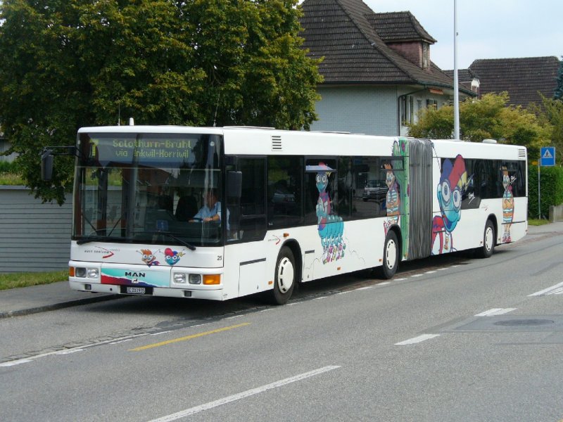 asm - MAN-Gelenkbus  Regiobus Nr.25 BE 203935 * Rony die Raupe * unterwegs nach Solothurn am 07.09.2007