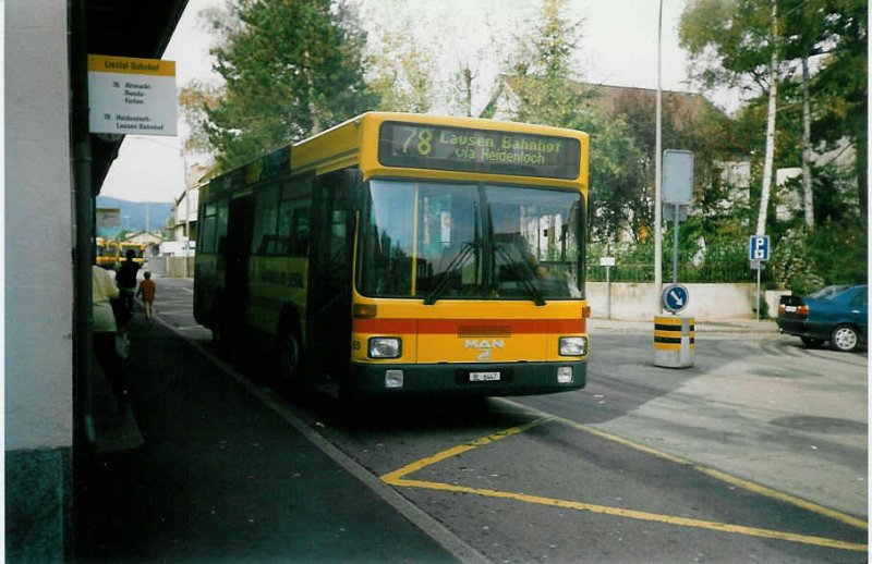 Aus dem Archiv: AAGL Liestal Nr. 55/BL 6447 MAN am 8. Oktober 1997 Liestal, Bahnhof