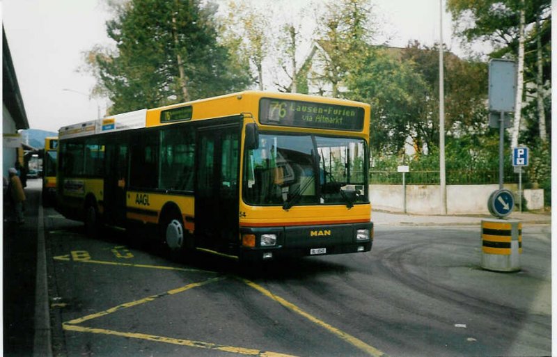 Aus dem Archiv: AAGL Liestal Nr. 54/BL 6545 MAN/Ayats am 8. Oktober 1997 Liestal, Bahnhof