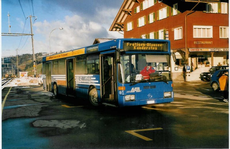 Aus dem Archiv: AFA Adelboden (BLS) 3/BE 26'703 Mercedes O 405N Jahrgang 1992 am 20. Dezember 1999 Reichenbach, Bahnhof