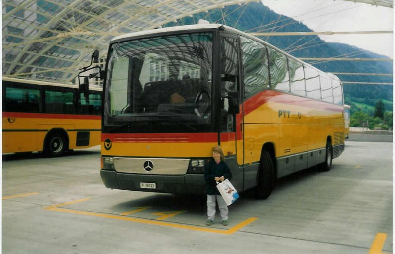 Aus dem Archiv: PTT Regie P 26'013 Mercedes O 404 (ex Schett, Sargans) am 2. Juli 1996 Chur, Postautostation