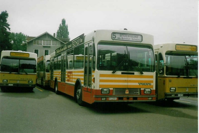 Aus dem Archiv: STI Thun Nr. 24/BE 419024 Volvo/R&J (ex SAT Thun Nr. 24) am 7. September 1997 Thun, Schifflndte