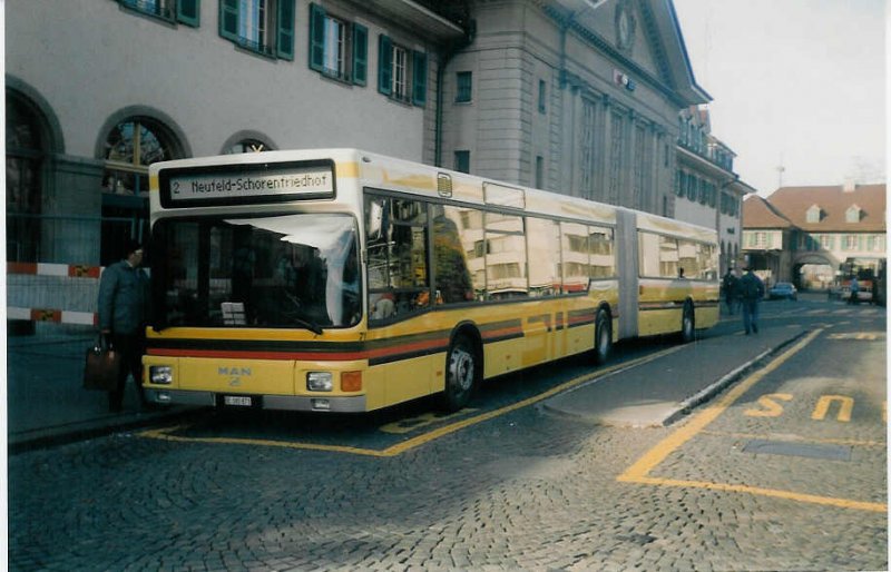 Aus dem Archiv: STI Thun Nr. 71/BE 385'871 MAN am 15. November 1997 Thun, Bahnhof